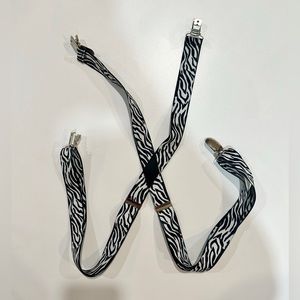 NWOT Girl’s zebra print suspenders